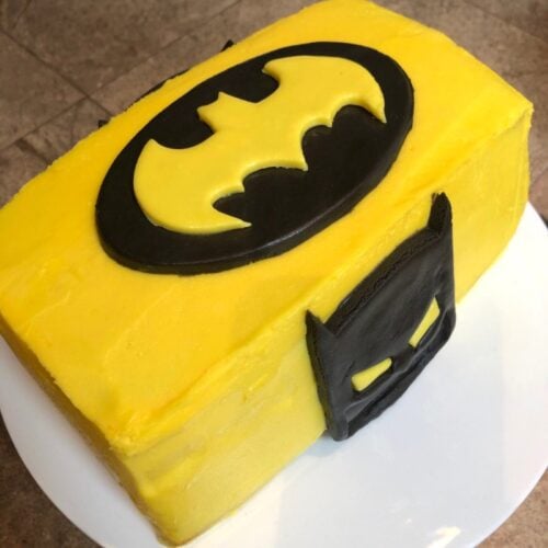 side view of batman cake
