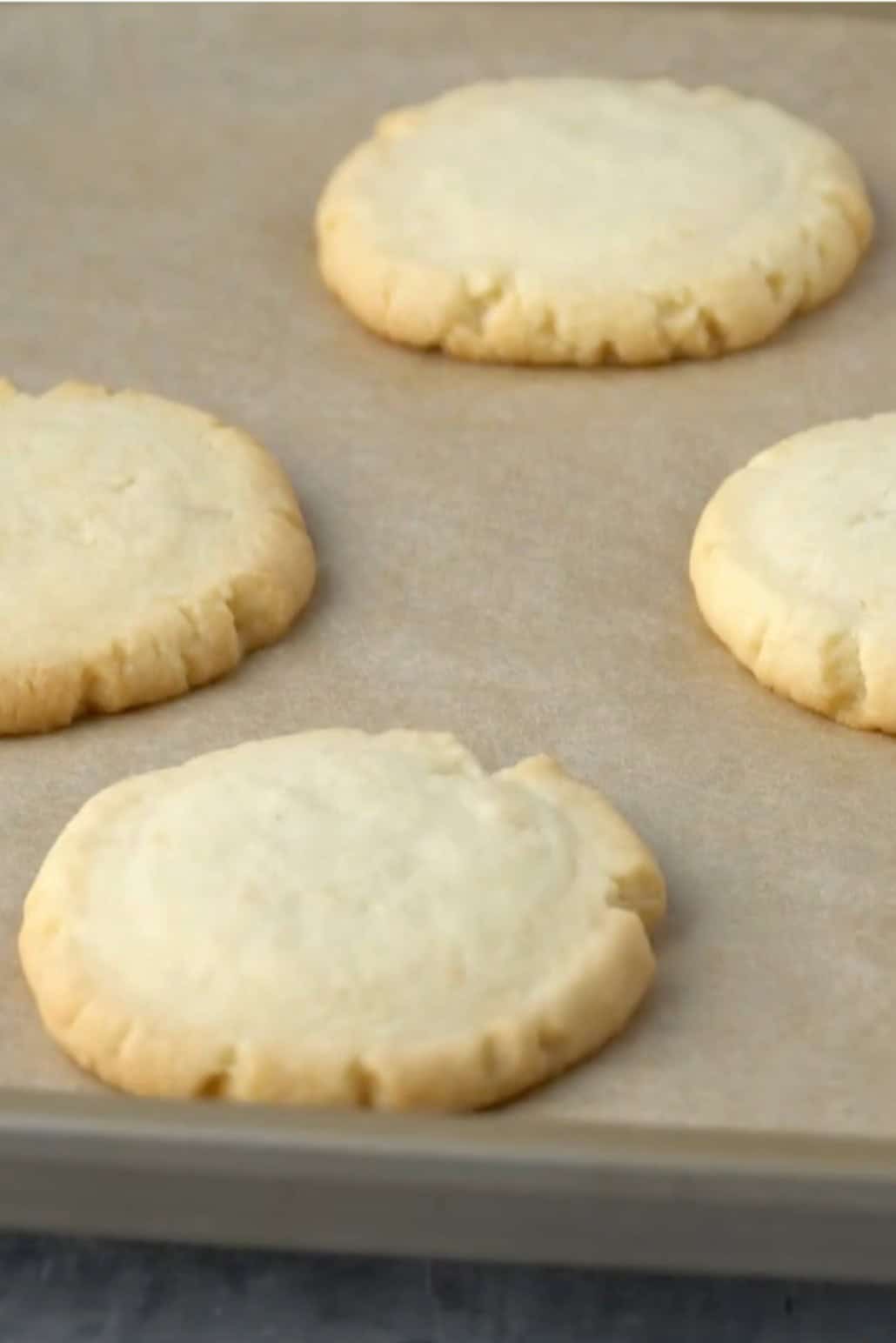 baked twix shortbread cookies on a baking sheet.