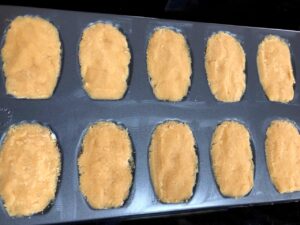 coconut madeleines before baking