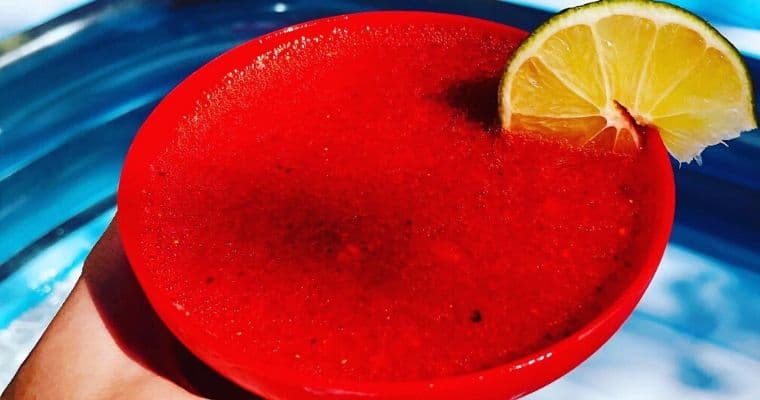 coconut strawberry frozen margarita.