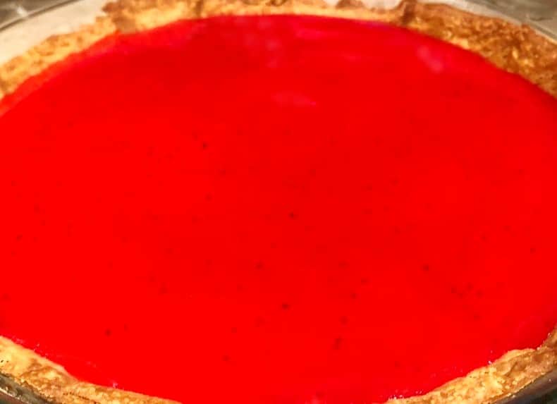 cranberry gelee in pan