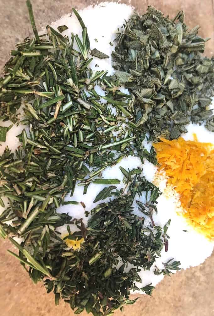 dry brine herbs and salt
