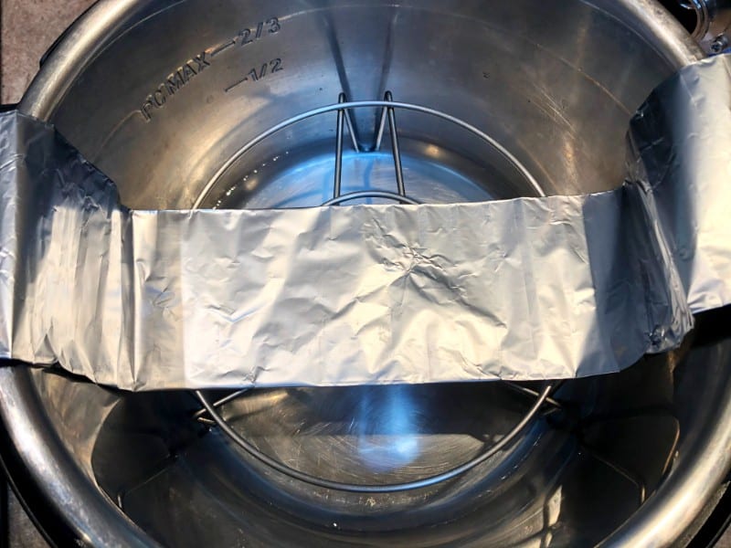 foil sling on trivet inside instant pot