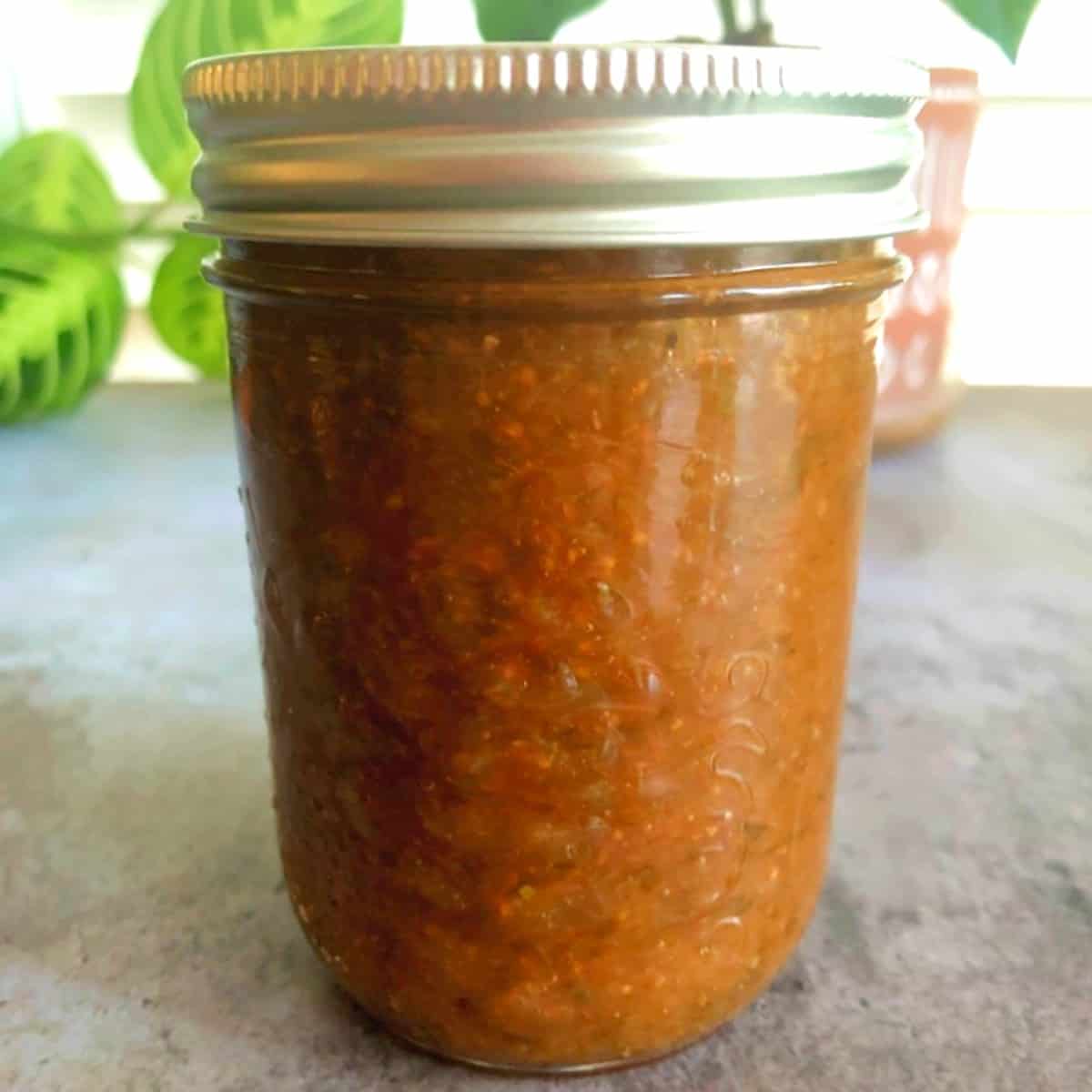 homemade fig jam in a mason jar