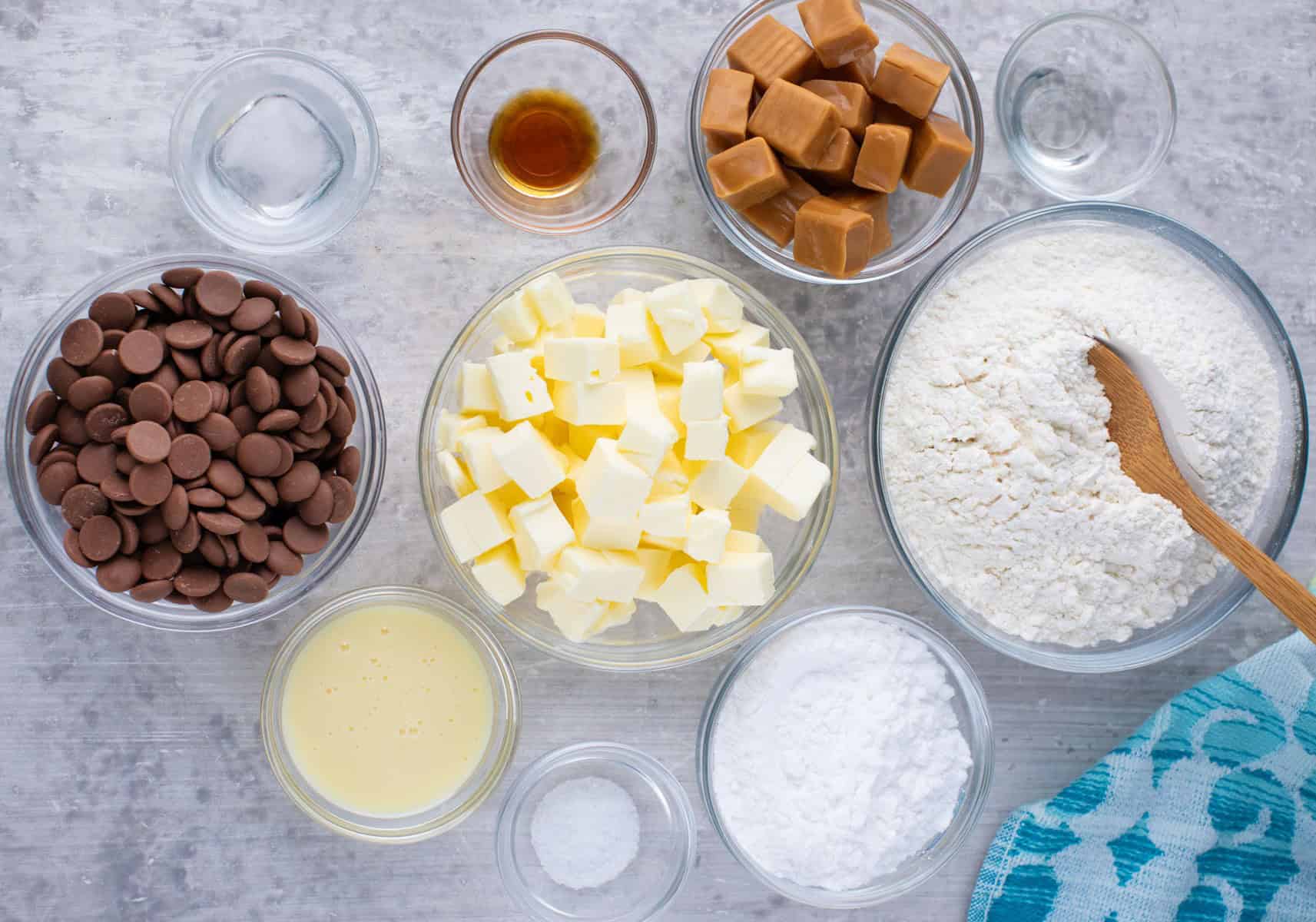 ingredients for homemade twix cookies.