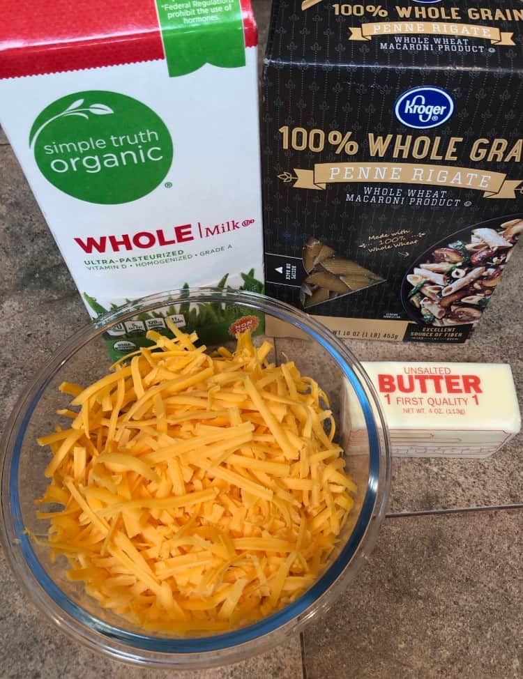 instant pot mac & cheese ingredients.