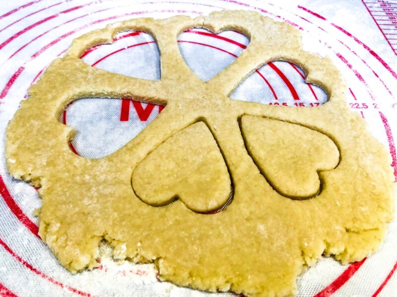 sugar cookie heart cutout.