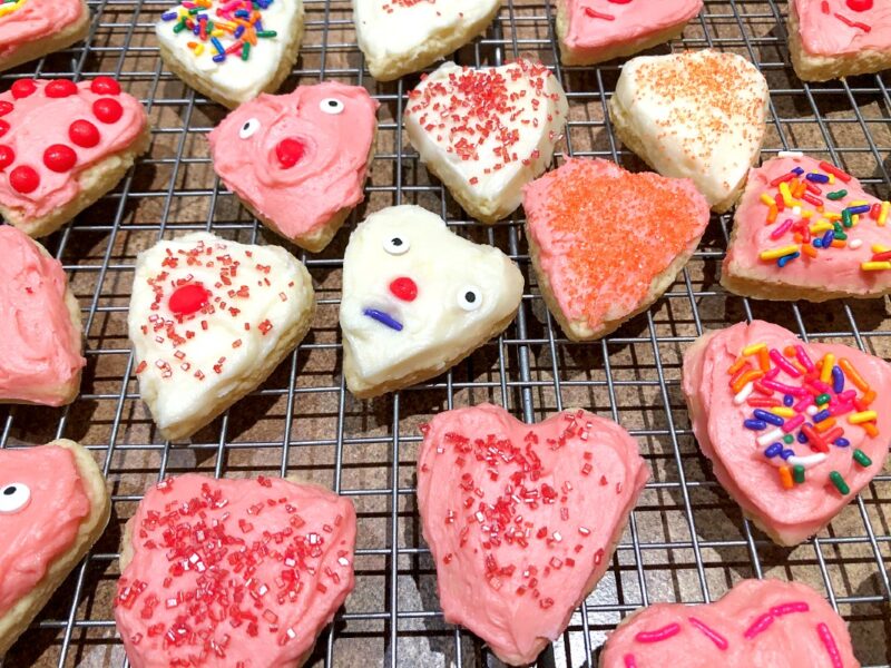 heart shaped soft cookies