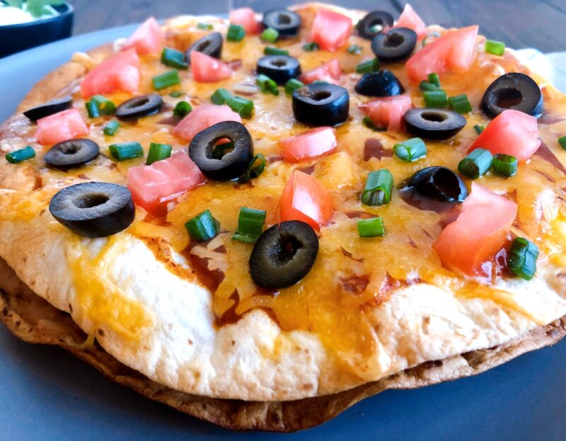 copycat mexican pizza on a plate