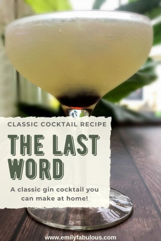 classic last word cocktail in a coupe glass with a cherry at the bottom