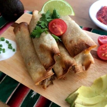 taquitos with garnishes