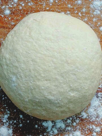 easy pizza dough in a ball.