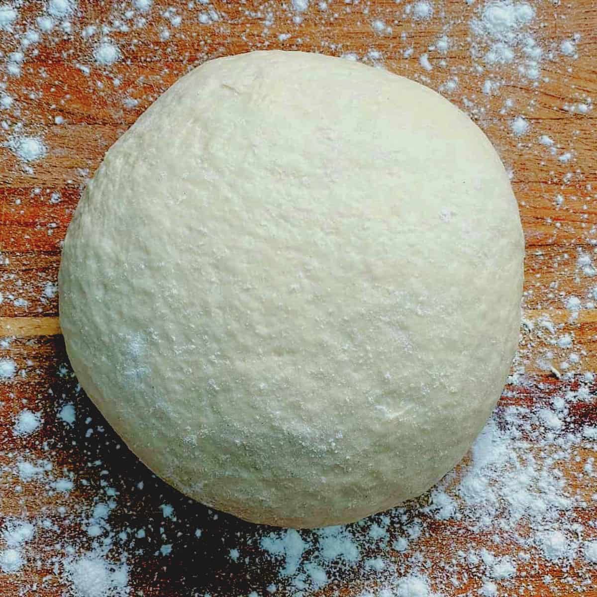 easy pizza dough in a ball.