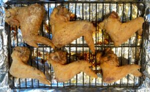 baked chicken wings on rack