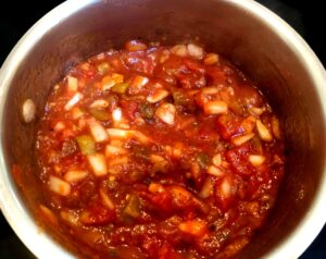 salsa for baked chile rellenos before cooking and pureeing