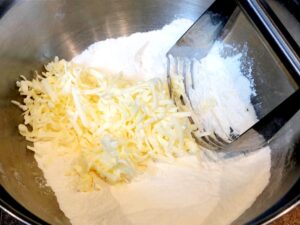 grated butter and flour mixture for scones