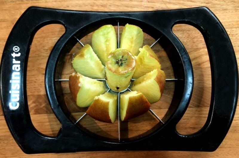 apple corer/slicer slicing an apple