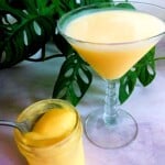 lemon curd cocktail in a martini glass