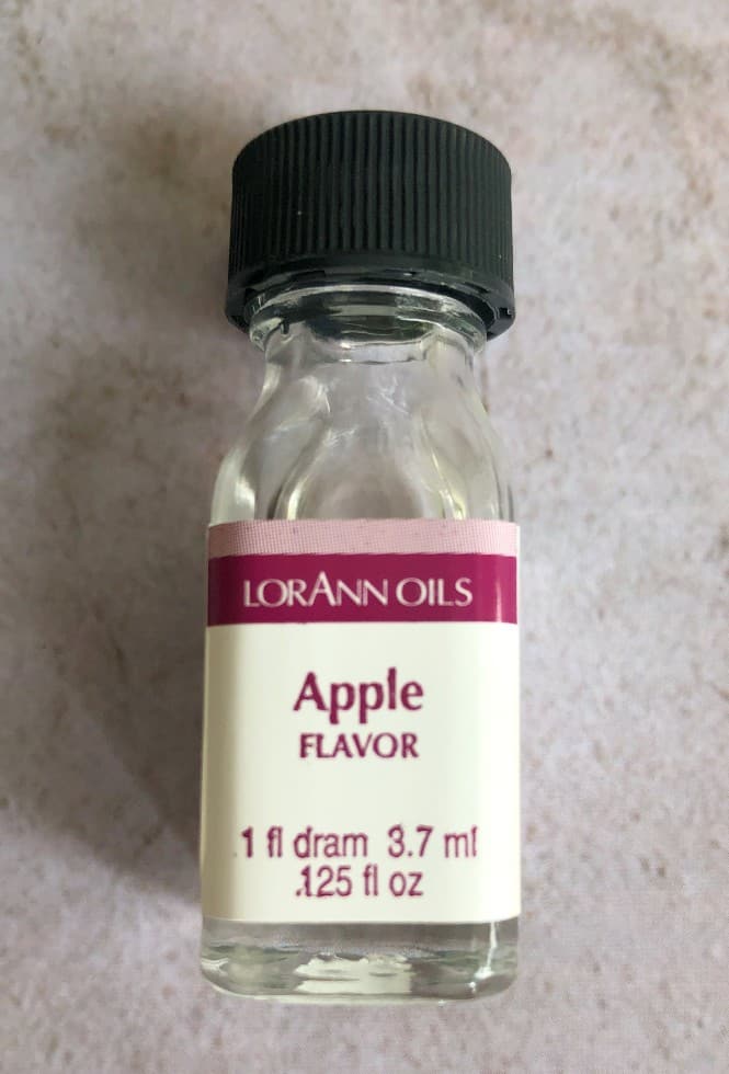 bottle of apple flavoring for baking.