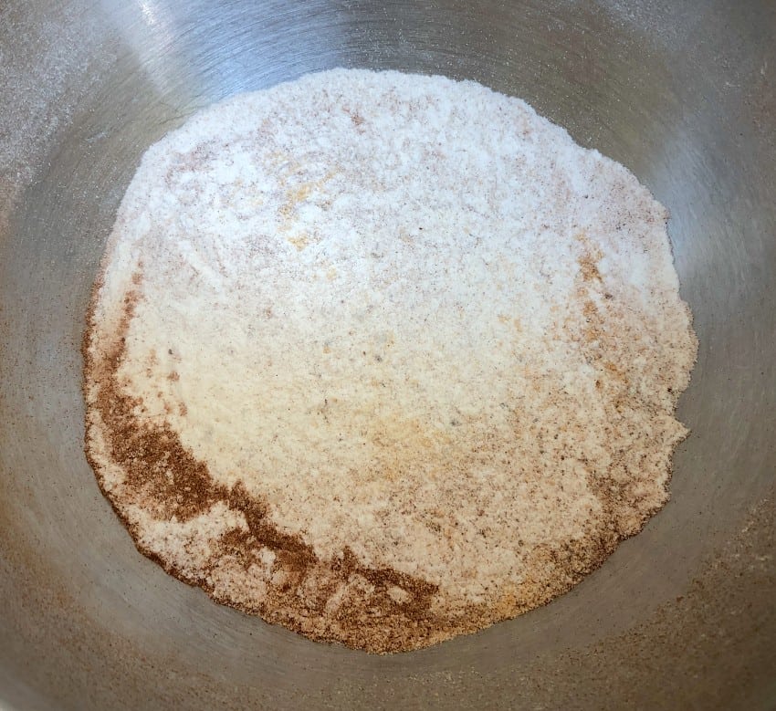 dry ingredients for ginger cupcakes.