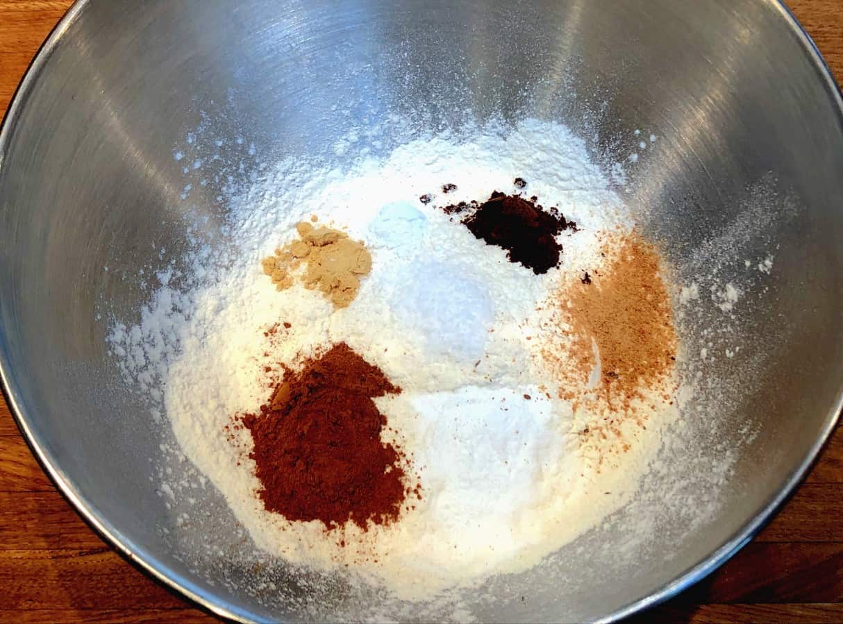 dry ingredients for pumpkin bread