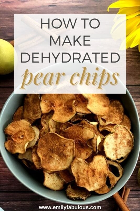 a bowl of dehydrated asian pear chips