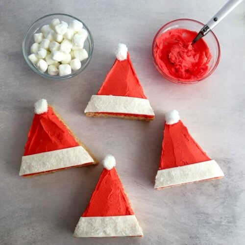 santa hats with decorations