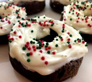 baked gingerbread donut with sprinkles