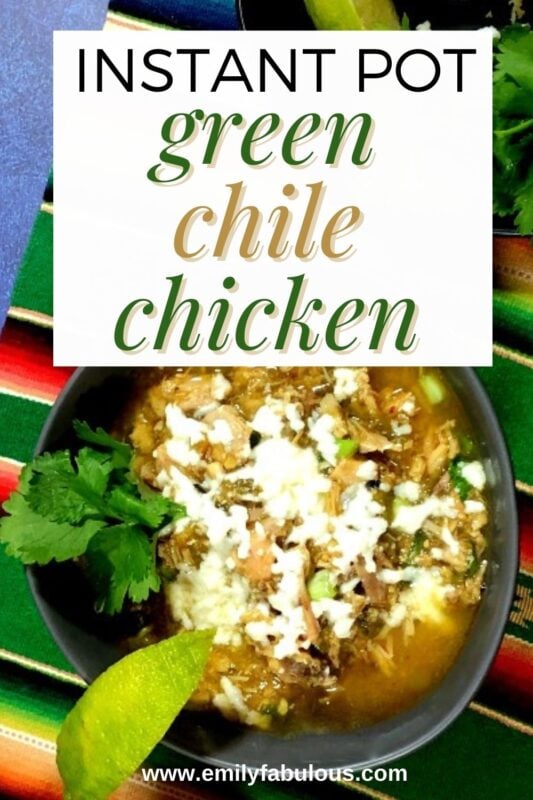 green chile chicken made in a pressure cooker