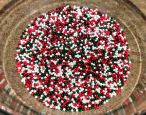 holiday nonpareils in a bowl