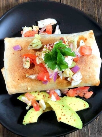 air-fryer-chimichanga-on-a-plate