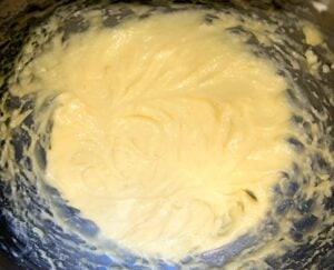 creamed butter, sugar and eggs for cupcakes