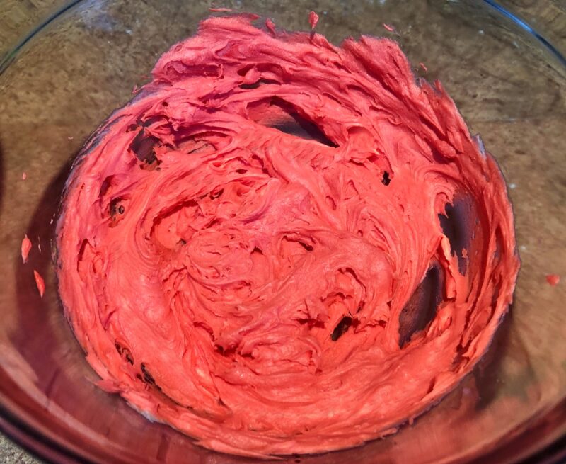 red peppermint buttercream frosting