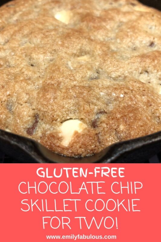 gluten-free chocolate chip cookie in a skillet