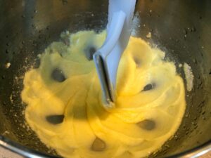 butter, sugar and egg in a stand mixer