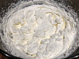 homemade whipped cream in a bowl