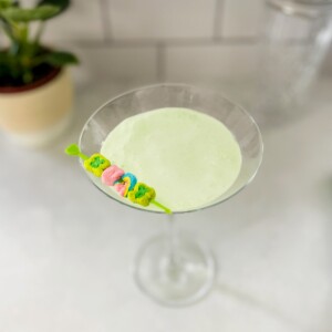 green martini with lucky charms
