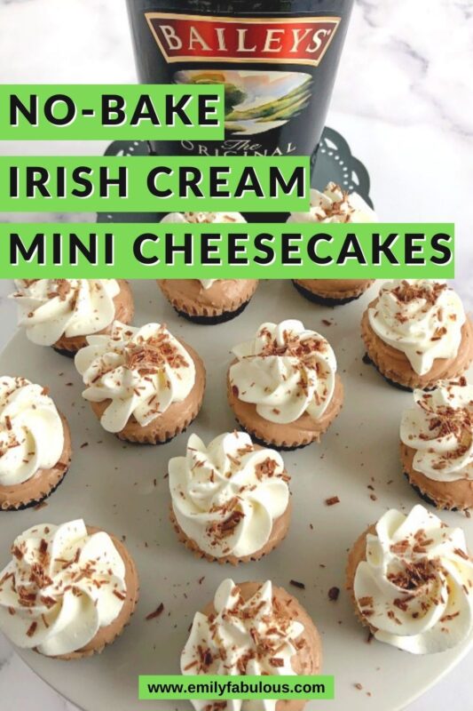 no bake irish cream cheesecakes