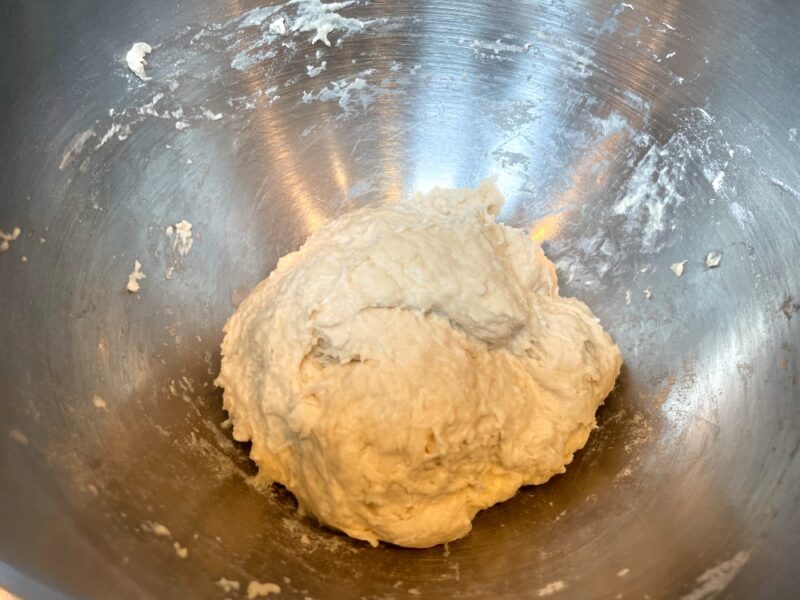 starting shaggy dough for ciabatta