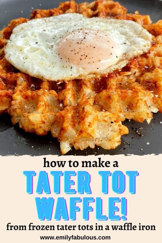 tater tot waffle with a fried egg