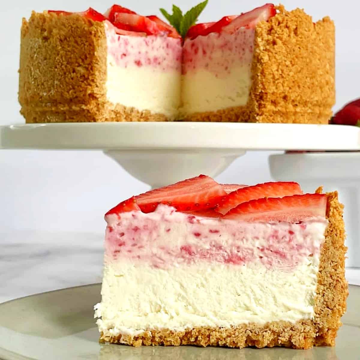 a-slice-of-strawberry-ice-cream-cheesecake-pie-in-front-of-the-pie