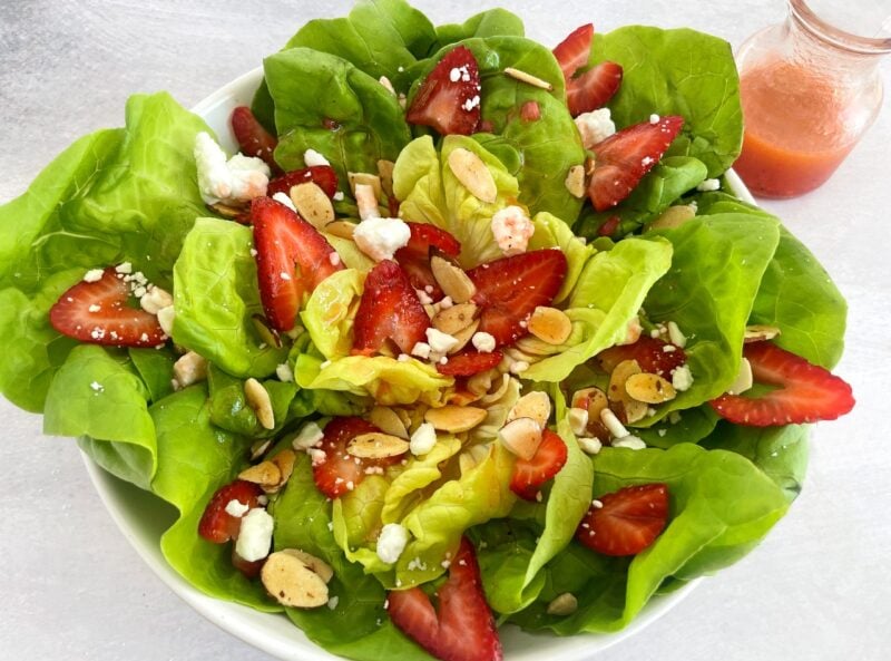 butter lettuce salad with strawberry vinaigrette