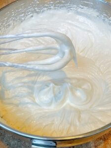 cream cheese ice cream mixture with peaks