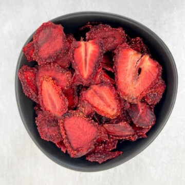 dehydrated strawberries in a bowl