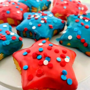 star donuts with sprinkles made in the air fryer