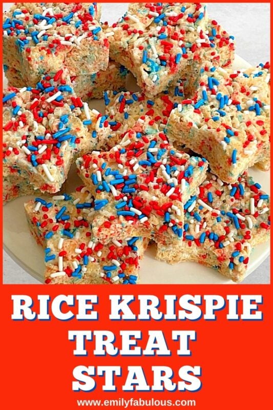 star rice krispie treats with red, white, and blue sprinkles