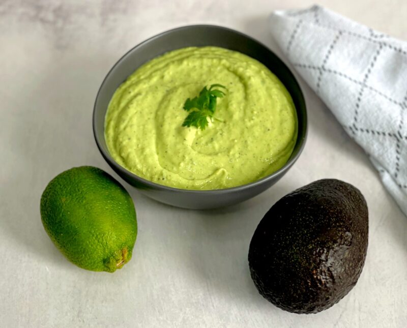 avocado lime ranch dressing in a bowl