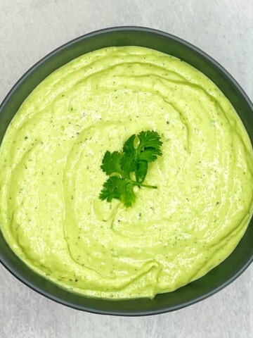 avocado lime ranch dressing in a bowl