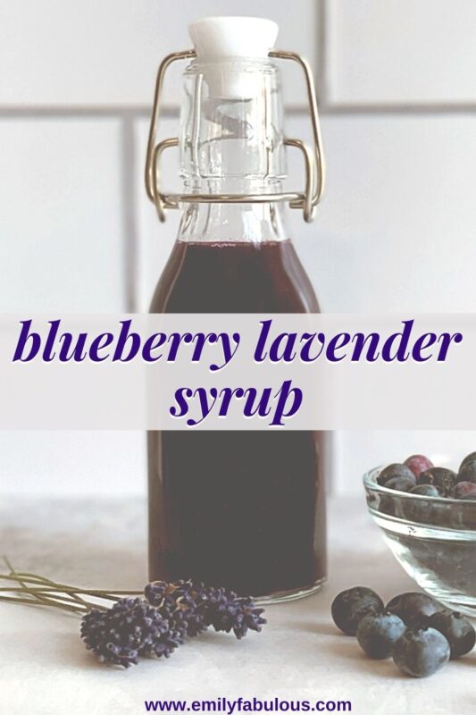 blueberry lavender syrup in a flip top bottle
