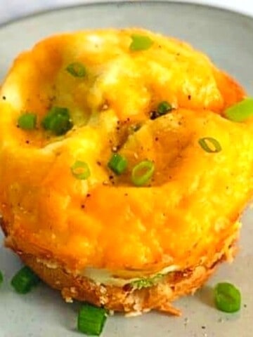 cheddar, egg, and onion breakfast biscuit